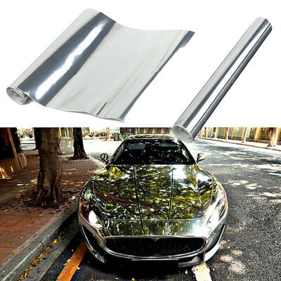

Silver Chrome Mirror Vinyl Wrap Film Car Sticker AntiUV Waterproof With Adhesive
