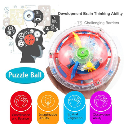 

YIWULAMaze Ball Game 3D Intellect Ball 75 Challenging Barriers Labyrinth Ball Puzzle