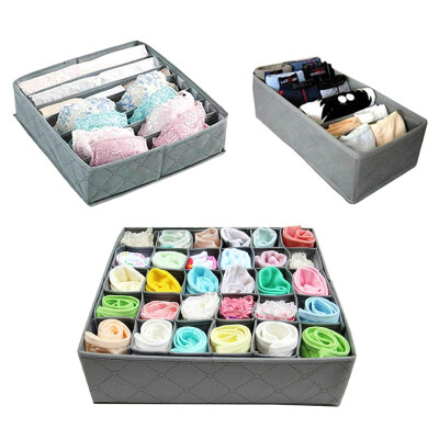 

3PCS Bamboo Charcoal Storage Box Foldable Socks Underwear Divider Organizer Case