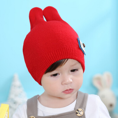 

New 3 Seasons Infant Baby Toddler Knitted Baby Hat Adorable Rabbit Long Ear Hats Baby Bunny Beanie Cap Photo Props New