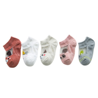 

5 Pairlot Heat Sell Children Socks Summer Mesh Baby Socks Animal Pure Cotton Children Boat Socks 0-5 Year Kids Girl Clothes