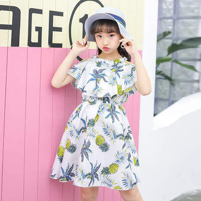 

Cute Girl Dress Summer Casual Baby Girls Flare Sleeve Off-shoulder Floral Print Chiffon Dress Kids Toddler Pageant Sundress