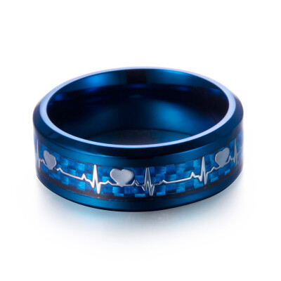 

Lovers Heartbeat Ring Couple Rings Titanium Steel Ring Engagement Wedding Ring