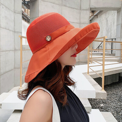 

Hat womens summer visor Korean wave folding Sun Hat womens summer travel along the beach hat