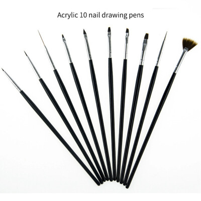 

Nail Art Tools Brushes for nails Decorations nail brush kit painting fingernail tool pen kit Tools 10 pcs