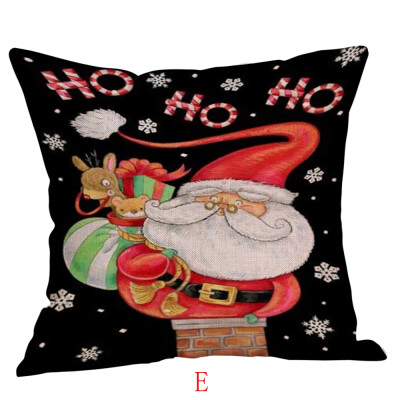 

〖Follure〗Happy Christmas Pillow Cases Linen Sofa Cushion Cover Home Decor Pillow Case