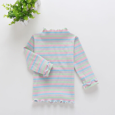 

Autumn Baby Girl Long Sleeve T-Shirts Kids Stripe Printed Tops Tees Casual Blouse