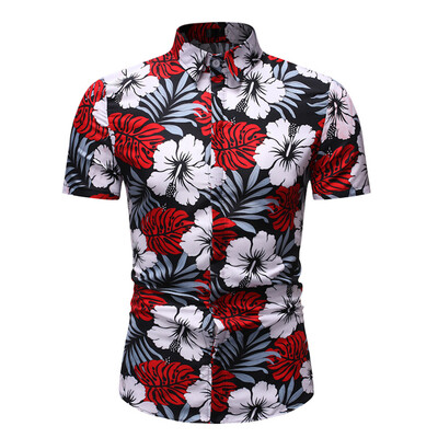 

Tailored Mens Summer Fashion Business Leisure Printing Short-sleeved Shirt Top Blouse