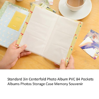 

Standard 3in Centerfold Photo Album PVC 84 Pockets Albums Photos Storage Case Memory Souvenir
