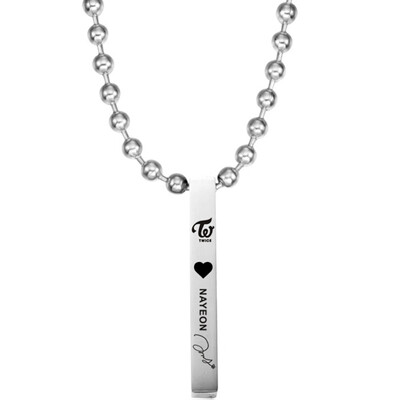 

KPOP TWICE Stainless Steel Solid Rod Lettering Pendant Necklace Boys Girls Couple Necklace Hot Gifts for Fans