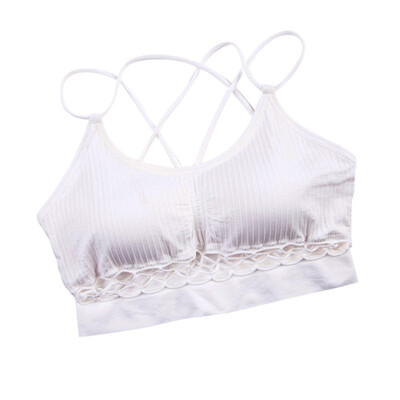 

Fashion Women Underwear Hollow Out Sexy Bra One-Piece Seamless Solid Vest Crochet Tops Bralette Bra Cami Crop Tops