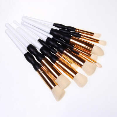 

10 Pcs Makeup Brushes Gourd Two-color Wooden Handle Special Makeup Brush Set brochas de maquillaje de alta calidad New