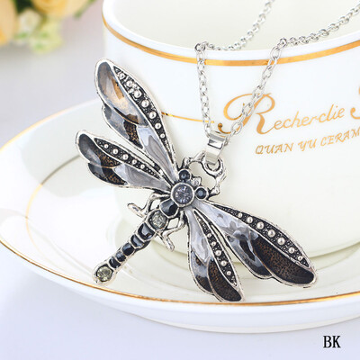 

Charms Pendant Chain Unique Inlaid Novelty Necklace Dragonfly