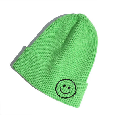 

Cap children smiling face lovely lady knitting hat autumn&winter Korean version 100 new woolen cap Korean ear protection cap