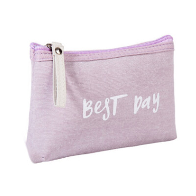 

Gobestart Canvas Waterproof Cosmetic Bag Female Portable Letter Girl Pen Bag Storage Bag