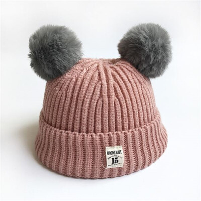 

Hat Autumn Baby Girls Boys Winter Warm Para Bebe Cotton Ball Kids Knitted Beanies Hat