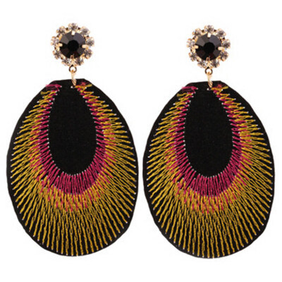 

Womens Retro Bohemia Teardrop Crystal Drop Dangle Earrings