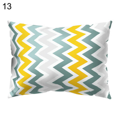 

Geometric Wave Circle Plaid Pillow Case Cushion Cover Sofa Bed Car Office Decor