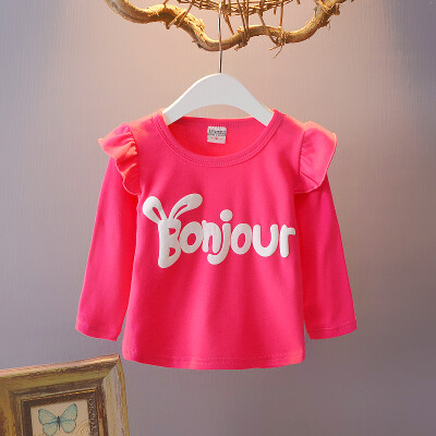 

Spring Autumn Casual Fashion Toddler Baby Girl Long Sleeve Letter Printing Top Kids Blouse