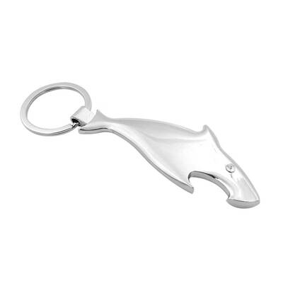 

Rhinestone Shark Pendant Keychain Metal Animal Corkscrew Bottle Opener Keyring Key Holder Decor Accessory
