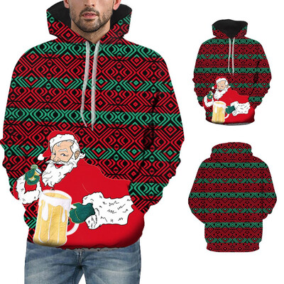 

Toponeto Mens Casual Christmas 3D Print Long Sleeve Hooded Sweater Jacket Coat