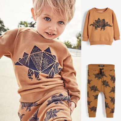 

Baby Kids Boy Girl Cute Outfits Long Sleeve Pullover Shirt TopsPant Clothes Set