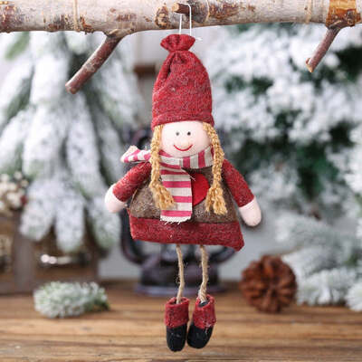 

Christmas Drop Ornaments Plush Doll Christmas Pendant Decorative Hanging Ornaments Seasonal Home Party Decorations