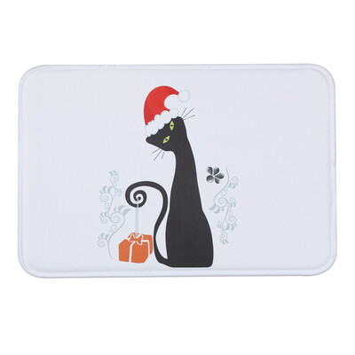 

Gobestart Christmas HD Printed Non-Slip Bath Mat Absorbent Home Decor B
