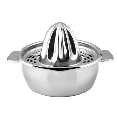 

Stainless Steel Fruit Juicer Manual Juicer Lemon Orange Fruit Squeezer Mesh Strainer with Bowl Container
