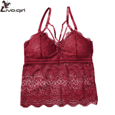 

Camisole Bra Women Hollow Out Plus Size Wire Free Sexy Lace Bottoming Underwear Solid Color Bra Lingerie Camisole feminino