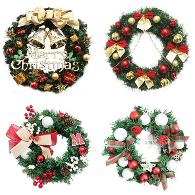 

Christmas Wreath Christmas Tree Round Ring Handcrafted Elegant Holiday Wreath Wall Xmas Decoration