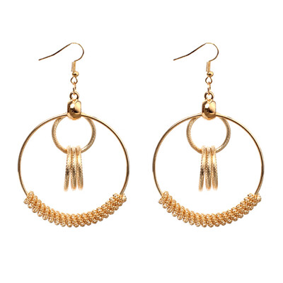 

Retro Women Big Larger Circle Loops Gold Metal Large Ring Hoop Earrings Popular