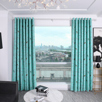 

Gobestart Embroidered Blackout Curtain Office Plant Balcony Insulated Curtain Fabric