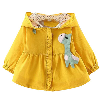 

2019 Autumn Baby Girl Cute Outerwear Cartoon Print Casual Hoodie Zipper Sweatshirt Kids Coat Outfits Hot