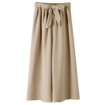 

Women Casual Loose Wide Leg Pants Vintage Elastic Waist Trousers Casual Cotton Oversized Solid Long Pants