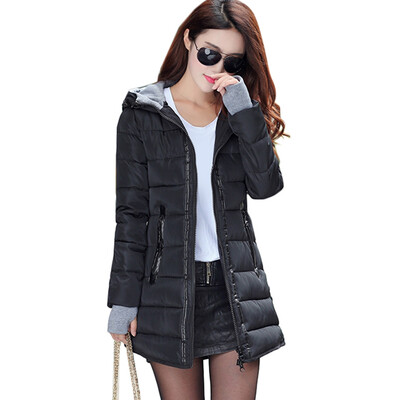 

Women Winter Duck Down Long Coat Hoodie Thicken Coat Long Sleeve Cotton Outerwear