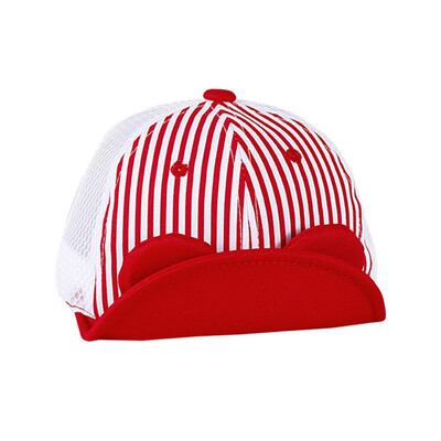 

8-36T Summer Baby Boys Girls Toddler Lollipop Striped Print Bucket Hats With Ear Design Caps Reversible Sun Headwear