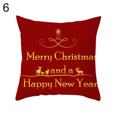 

Merry Christmas Elk Star Cushion Cover Pillow Case Home Office Sofa Chair Decor