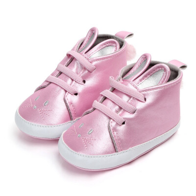 

Baby Girls Shoes First Walkers for Newborn Autumn Soft Sole Non-Slip Rabbit PU Shoes Sneakers