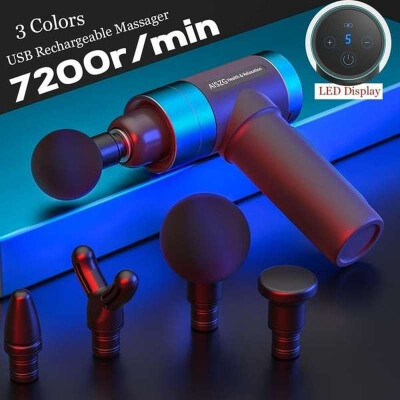 

7800rmin 6000mah Therapy Massage Guns USB Rechargeable Muscle Massager LED Digital Smart Touch Pain Relax 64 Heads