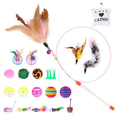 

20Pcs Feathers Wand Interactive Cat Toys Cat Toys Kitten Toys Cat Toys Cat Balls Cat