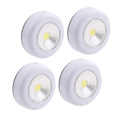 

Gobestart 4Pcs COB Night Light Home Kitchen Under Cabinet Closet Push Stick On Lamp