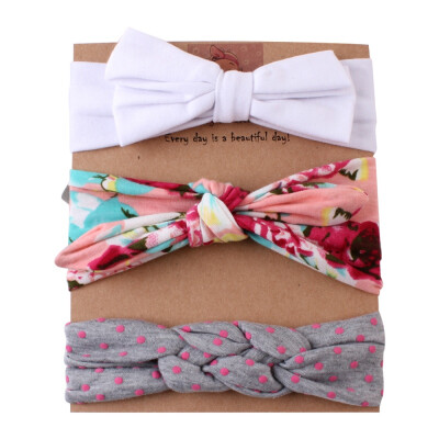 

3Pcs Baby Headwear Girls Cute Floral Bowknot Design Headband Headwear Apparel Photography