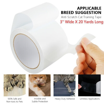 

Anti-Scratch Cat Training Tape 3 Inches X 20 Yards Clear Double-Sided Cat Scratch Deterrent