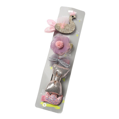 

5pcsSet New Bow Childrens Hair Clip Headwear Set Cute Baby Girl Crown Hair Accessories Barrettes Cartoon Hairpin