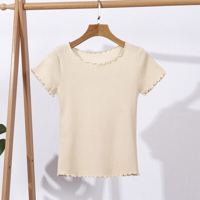 

Women Slim Short T-Shirt Crop Top Female O-Neck Short Sleeve T-shirts