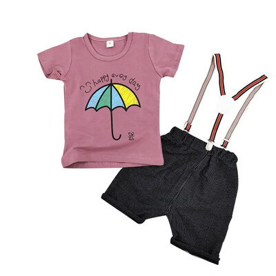 

Summer Baby Boys Clothes Set Letter Print Short Sleeve Tops ShirtSuspender Short Pants Children Casual Outfits Sets