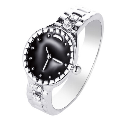 

New Creative Luxury Watch-Shaped Fashion Personality Couple Ring Exquisite Jewelry Gift Size 6-10