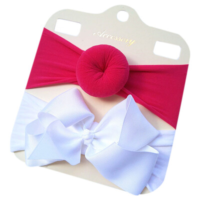 

2 PcsSets Kids Baby Cute Girls Big Bow Design Headband Headwear Apparel Prop Party Gift