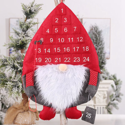 

2020 Long Beard Faceless Doll Christmas Advent Calendars With Pockets Wall Hanging Countdown Decors Christmas Home Decorations